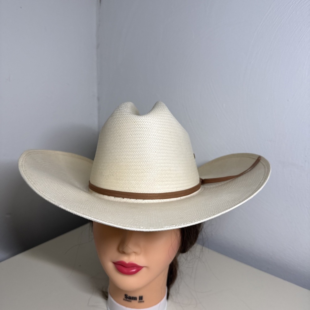 Resistol Ty Murray Straw Cowboy Hat Sz 6,7/8Western Cattlemen Vented Beige USA